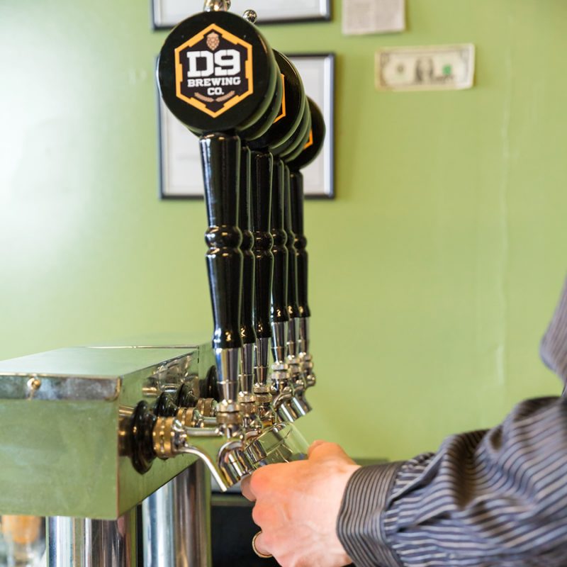 The taps at D9 Brewing