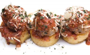 Napa's Meatballs and Polenta With Pomodoro Sauce