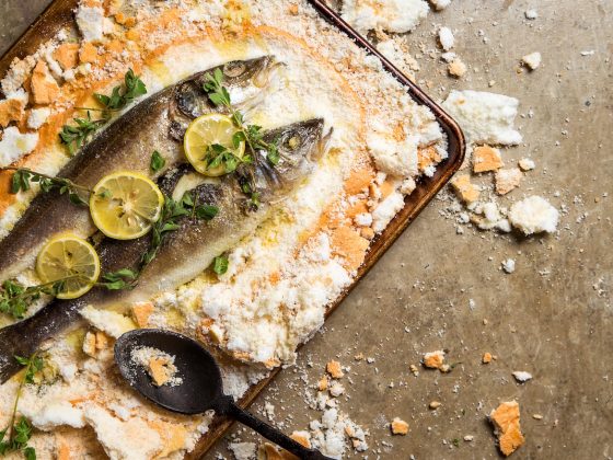 Feast of the Seven Fishes - Salt-baked Branzino