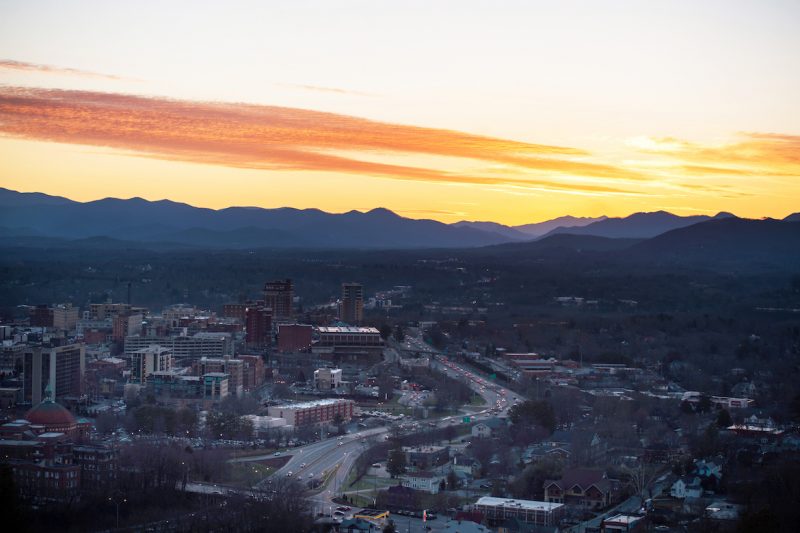 Sunset over Asheville