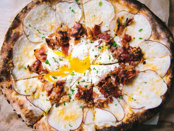 Egg pizza at Osteria Luca Charlotte NC