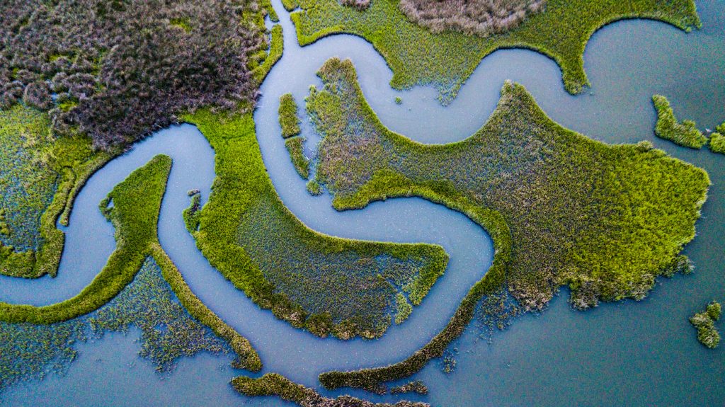 Aerial image of marshes near Pawley's Island SC -  Visit The SC Lowcountry