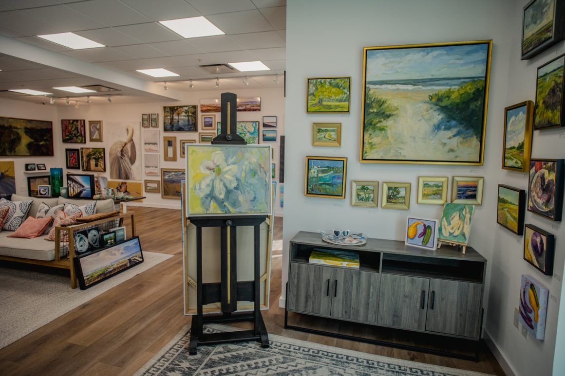 Art gallery at one of the best resorts on Isle Of Palms Sweetgrass Inn