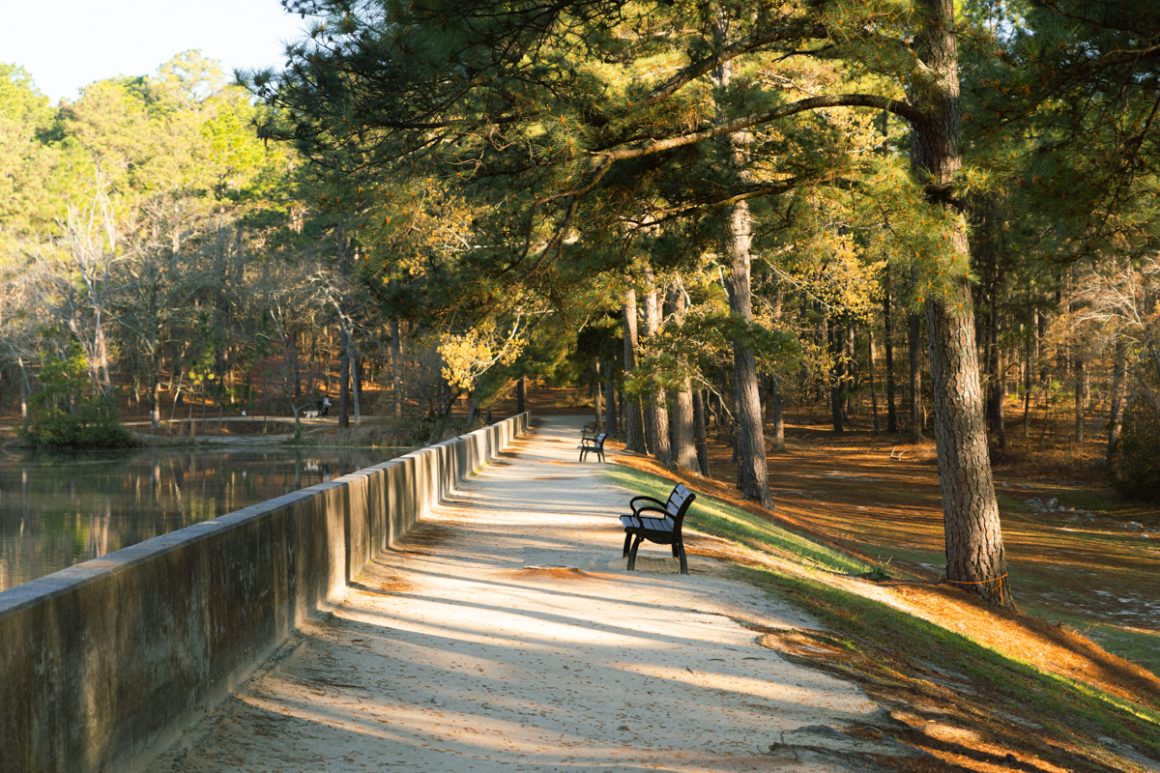 Reservoir Park walking trail in Southern Pines NC