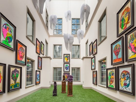 art gallery in the atrium of the grand bohemian Charleston