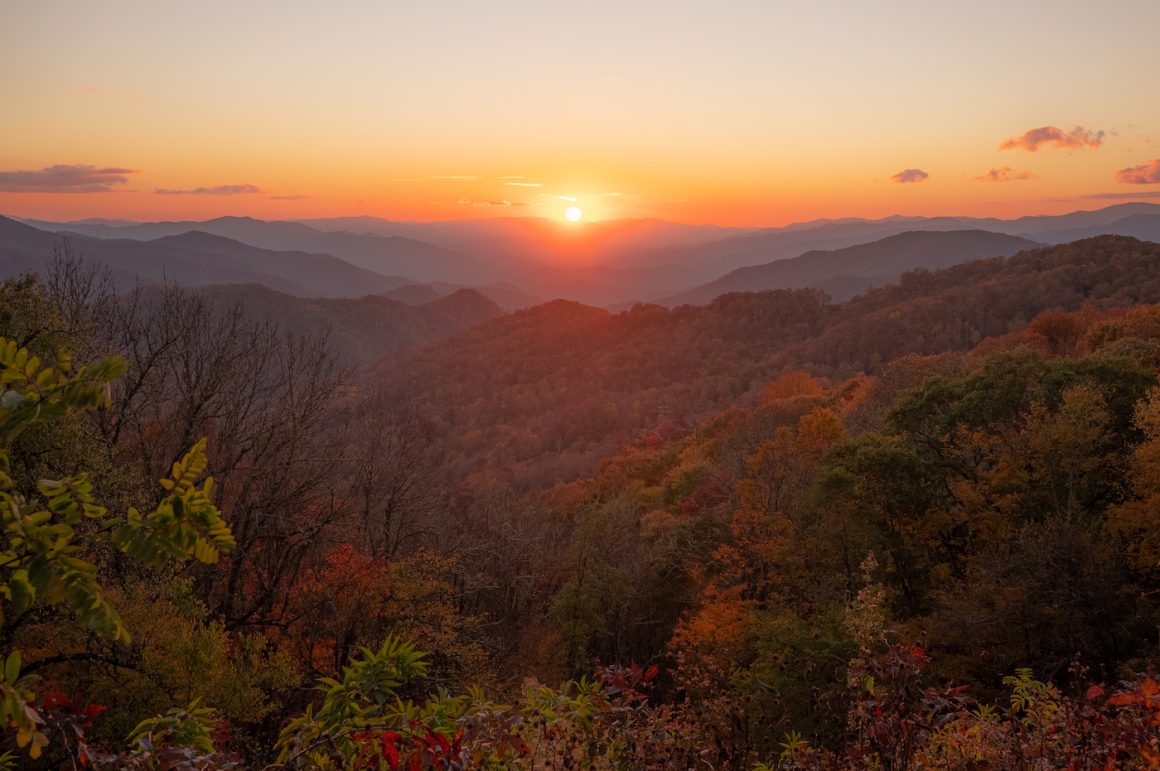North Carolina fall activities include sunset