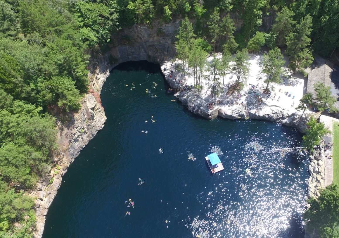 aerial view of the quarry at carrigan farms