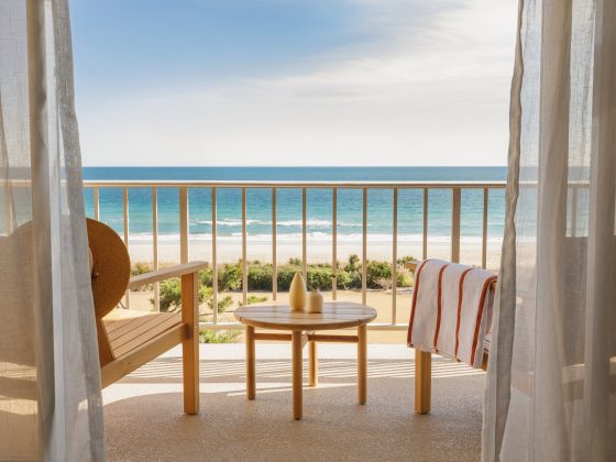 ocean views from a guest room balcony at one of the best hotels in wilmington nc