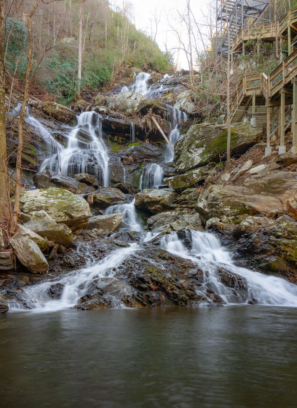waterfall near old fort in mcdowell county nc