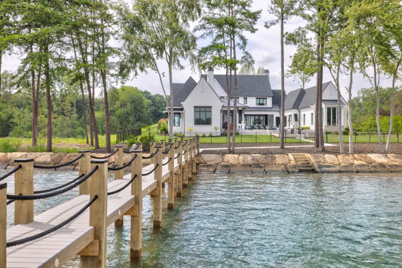 dock behind a house by augusta homes charlotte