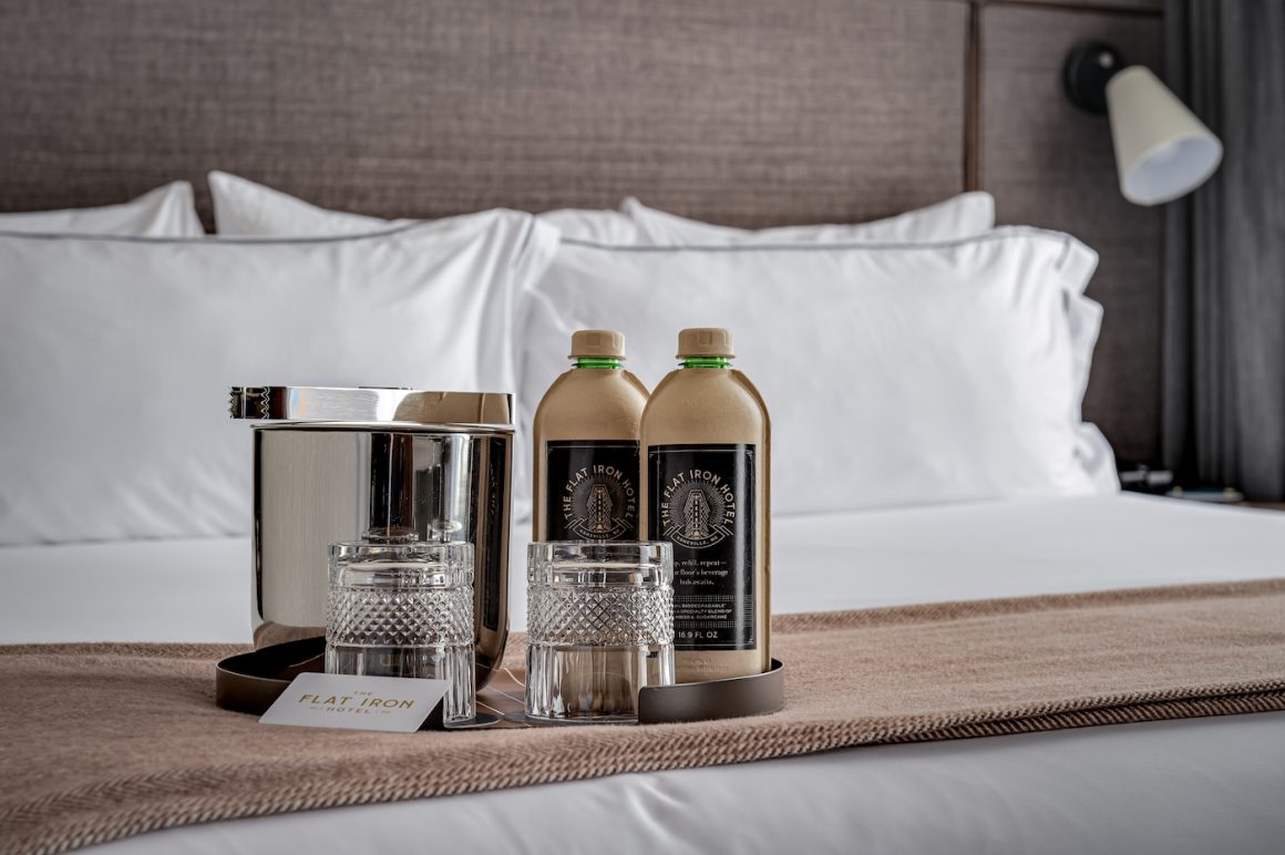 nightcap in bed at the flat iron hotel