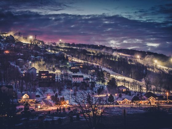 beech mountain nc at night