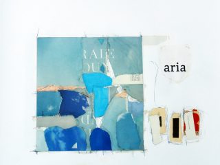 collage work by charlotte artist gregory gibson with blue