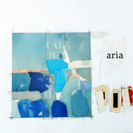 collage work by charlotte artist gregory gibson with blue