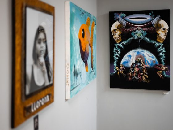 corner of art on display through obra!