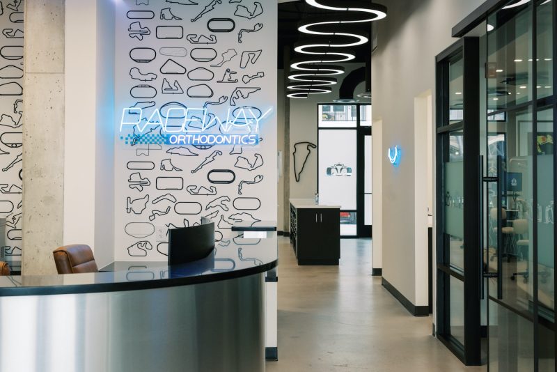 lobby area at raceway orthodontics in concord nc