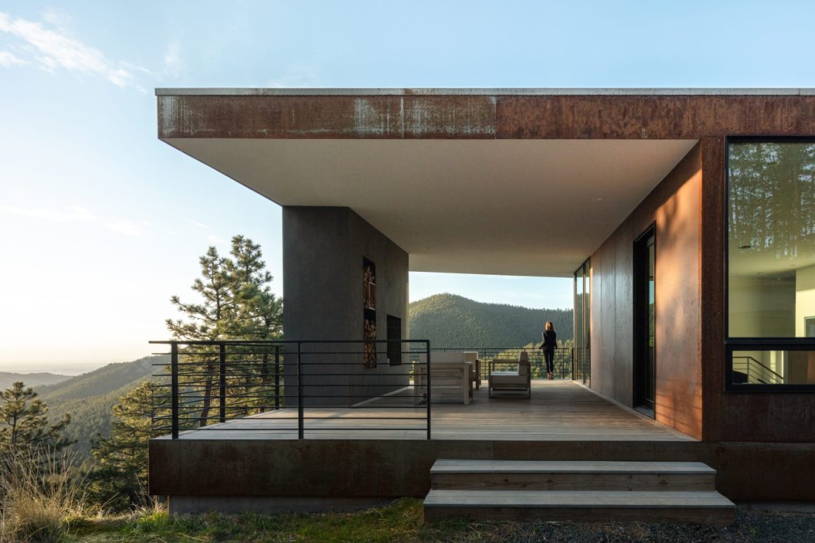 airy modern porch by north carolina architecture firm